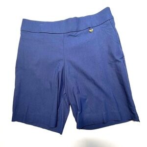 Company Ellen Tracy Pull-On Bermuda Shorts Womens Large Indigo Blue